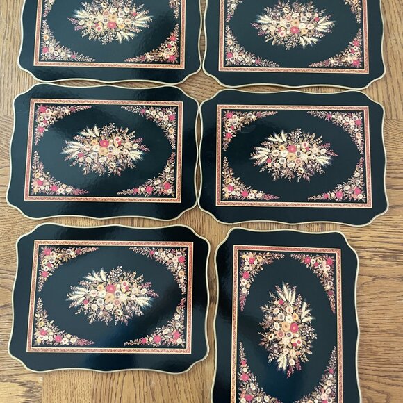 Cloverleaf Victorian Floral Placemats Cork Back Victoria Albert Museum Set of 6 - Picture 3 of 5